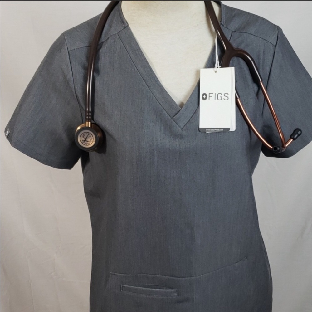 Figs scrub top graphite XS